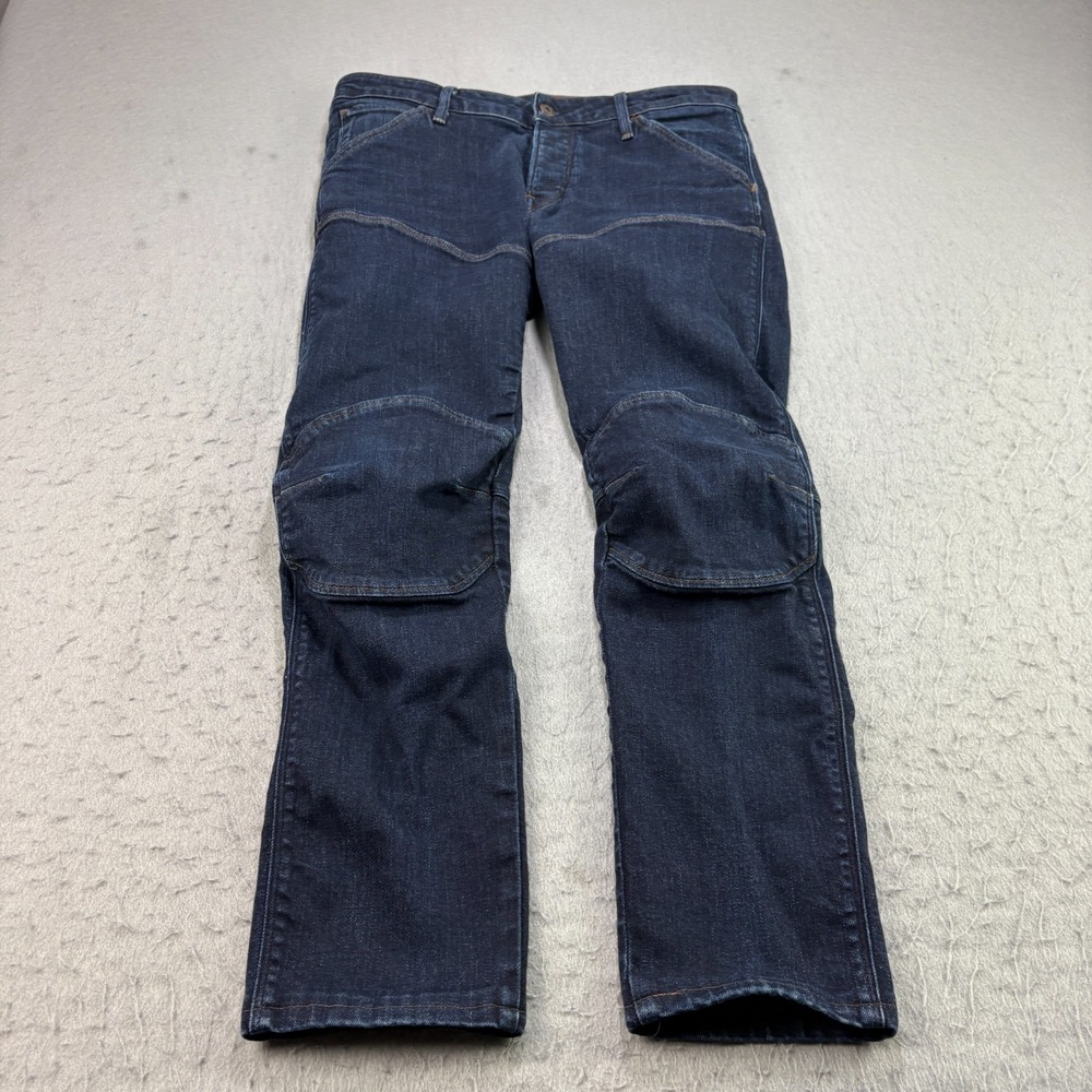 G Star Raw‎ Jeans Mens 33x28 Blue 3D Deconstructed Low Tapered Double Knee